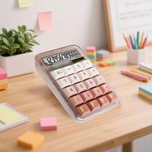12-Digit Solar/Battery Dual Power Calculator, Large LCD Display, Ergonomic Mechanical Keys, Basic Math Functions (Clear/Percentage/Backspace), Suitable For Office, Home, Finance, Accounting, Precise Calculation, Combines Aesthetics And Practicality - A - View 6