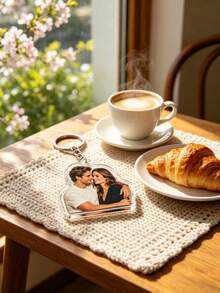1 pieza Llavero acrílico personalizado para parejas, anillo de llaves con foto y texto personalizados, colgante acrílico transparente de doble cara, dije de llave con imagen personalizada, llavero a juego romántico para parejas, adecuado para novio/novia, aniversario, Día de San Valentín, boda, compromiso, regalo de cumpleaños, dije para bolsa de llaves de coche, recuerdo - Multicolor - Ver 7