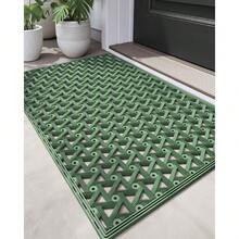 Front Door Mat Outside Entrance Rubber Welcome Floor Mats, Doormat Heavy Duty Non Slip, Dirt Trapper Waterproof Exterior Entry Mats For Patio Entryway Drainage,Home Decor - 綠色 - 查看 1