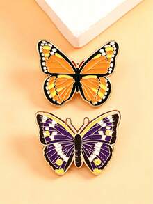 1/2 piezas Delicado broche de mariposa de dibujos animados, alfiler de solapa de diseño exclusivo, regalo versátil, cierre de ropa, decoración personalizada para uso diario, adecuado para colegas y amigos - Multicolor - Ver 7