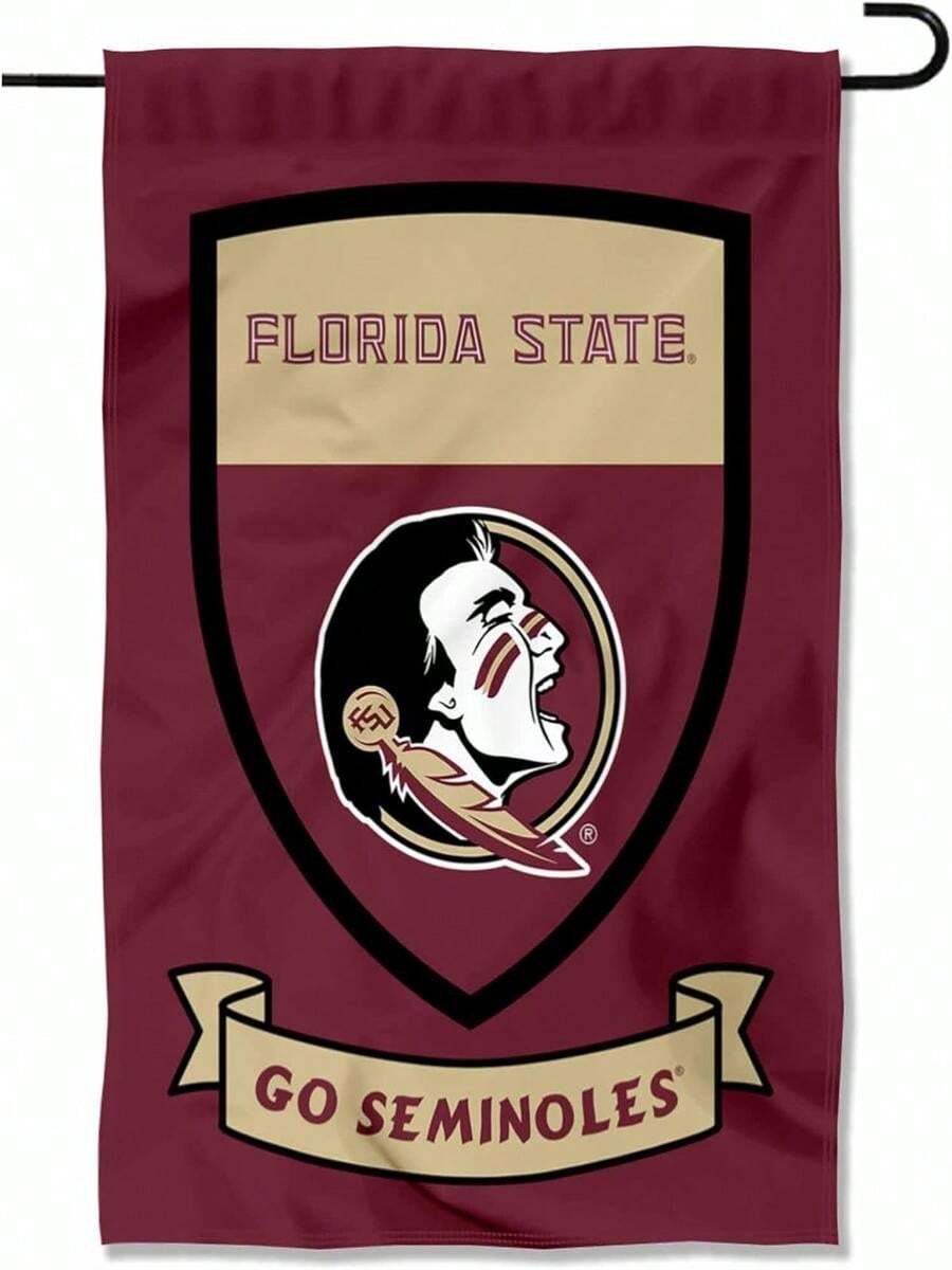 Florida State FSU Noles Shield Garden Flag - A - Xem 1