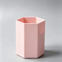 1个简约纯色六边形笔筒，桌面收纳盒，返校季文具盒，铅笔袋，书包 - 彩色 - 查看 22