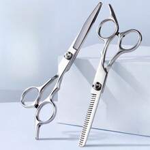 Professional Haircutting Scissors Set, Includes Scissors, Trimmers And Comb, Stainless Steel Barber Shears Suitable For Home And Salon, Precise Haircutting Tools For Men And Women Trimming, Layering And Styling - Silver - View 1