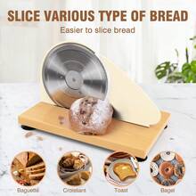 Manual Bread Slicer For Homemade Sourdough Bread Versatile Hand Crank Bread Slicer For Sourdough Crusty Bread Etc Stainless Steel Slicers Adjustable Width For Homemade & Commercial Use - Màu be - Xem 4