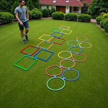 Random Color Bouncing Sensory Movement Set With Storage Bag, Made Of Durable PP Plastic. Agility Training Equipment, Suitable For Outdoor Entertainment And Family Interaction, Reaction And Coordination Training Props - Multicolor - View 2
