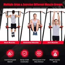 Power Tower Pull Up Bar Dip Station, Multi-Function Dip Bars Stand Workout Equipment For Full-Body Home Gym Fitness Exercise Strength Training - 1 - View 3