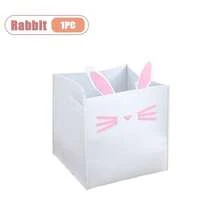 Cesta de almacenamiento de aperitivos para juguetes para mascotas, organizador de fieltro para lavandería y baño, contenedor de almacenamiento cuadrado, organización de contenedores multiusos para el hogar - Conejo-1PC - Ver 13