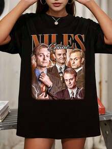 Limited Niles Crane, Fraser Vintage Unisex Heavy Cotton Tee ID - Black - View 6