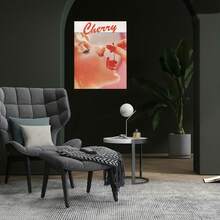 1pc Póster de Lienzo Estilo Vintage de Chica Cereza - Impresión de Arte Retro, Decoración de Pared de Alta Calidad para Dormitorio, Sala de Estar, Oficina - Sin Marco, Fácil de Colgar, Decoración de Sala de Estar|Decoración Gráfica Audaz|Póster Sin Marco, Decoración de Habitación Bonita - Enmarcado - Ver 2