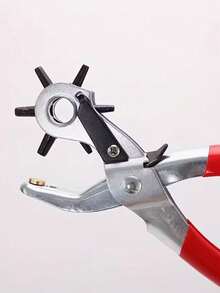 1pc Metal Eyelet Pliers Set, Includes Punching Tool + 100 Matching Metal Eyelets, Specifically Designed For Artificial Leather, Clothing, Belts And Other Materials, One-Click Punching And Fast Installation Of Eyelet Rings. Effortless Operation And Easy To Use, Secure And Durable, Dedicated Tool Set For Handmade Leather DIY, Clothing Modification, Fabric Crafts, Essential Tool For Handmade Enthusiasts And Leather Crafting. - C - View 4