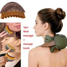 Masajeador de mano humana simulada talla grande vendido, dispositivo de masaje de hombros y cuello, con calefacción + tabla de Gua Sha con forma de corazón de jade, cepillo de masaje Gua Sha, bandeja de hielo para masaje facial, cepillo de masaje facial - Ver 16