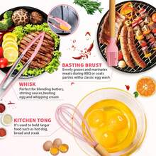 3/12 Pcs Premium Silicone Kitchen Utensil Set: Thickened Silicone Spatula, Spoon, Ladle, And Turner, Heat-Resistant Non-Stick With Wooden Handle, For Global Kitchens, Cooking And Baking Utensils Optional - Multicolor - View 5