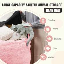 Ultra Soft Faux Fur Bean Bag Cover For Stuffed Animals Storage - Large 6FT Washable Plush Toy Organizer For Kids Adults Teens - Cozy Pink Beanbag Chair Cover (No Filler Included) - Chỉ có bìa màu hồng - Xem 3