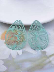10个镂空水滴银杏叶吊坠 DIY饰品耳环配件 - AB8107 - 查看 4