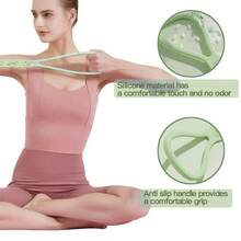 1pc 8-Shaped Silicone Resistance Band, Elastic Shoulder Stretcher With Non-Slip Handles, Odorless High Elasticity Yoga Strap For Home Workout To Improve Rounded Shoulders, Slim Arms, Chest Expansion - Multicolor - View 6
