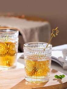 1 xícara de café de vidro minimalista estilo Ins, xícara para bebidas latte, design de cafeteria, xícara de água resistente ao calor (transparente - estilo aleatório) - Claro - Ver 6