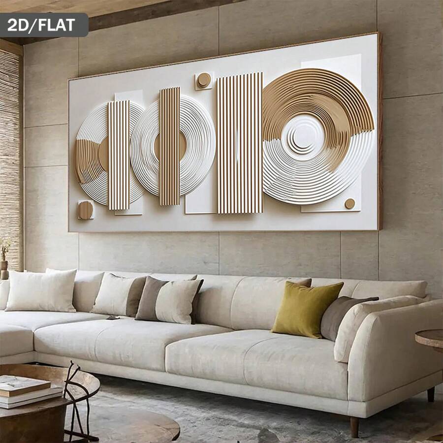 1Pc Wooden Frame Wrapped Canvas Painting, Modern Abstract Geometric Art, Modern Living Room And Bedroom Wall Decoration, Home And Office Wall Decoration, Perfect Gift And Home Decoration, Wrapped Canvas Painting, 2D Flat - 有框架 - 查看 1