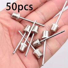 10/20/30/40/50/60 Pcs Universal Stainless Steel Ball Inflation Needles | Heavy Duty Rust-Proof Air Pump Needles For Basketball Soccer Volleyball Sports Balls,Durable Ball Pump Pins For Basketball Soccer Volleyball & Inflatables - Multicolor - View 10