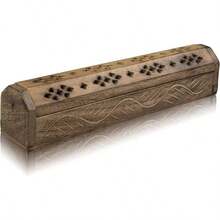 Wooden Incense Stick Cone Burner Holder Coffin With Storage Compartment Organic  Friendly Ash Catcher Agarbatti Holder Rustic Style For Meditation Yoga Aromatherapy Home Fragrance - Brown - View 7