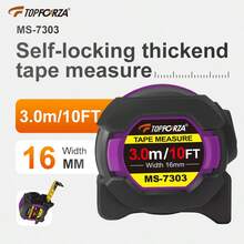TOPFORZA 1 buah Pita Ukur, Pita Ukur Baja 65Mn, Penggaris Baja Pengunci Otomatis, Tersedia dalam Ukuran 3 Meter/5m/7m, Cangkang Tebal Berlapis Karet ABS, Pita Ukur Manual untuk Penggunaan di Rumah - A - View 7