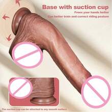 Realistic Big Glans Dildo Thick Huge Curved Shaft Prostate Massager Fantasy G-Spot Anus Dilator Penis Masturbator Pleasure Adult Sex Toy For Women Men - Một cỡ - Xem 4