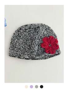 Merlard Brown Cute Contrast Color Floral Mesh Cap, Summer Hollow Knitted Hat, Vintage Versatile Handmade Beanies For Women, Thin Breathable Sun Protection Turban, Fashionable Macaroon Color Headband,Holiday,Festival - Contrasting Flowers - View 11