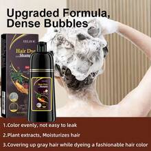 500ml, Brown Shampoo, Polygonum Multiflorum Essence, Covers The Hairline Of White Hair, Strengthens Hair Color, Repairs Hair Quality, Does Not Harm The Scalp, Gently Coloring, Deeply Cleanses The Hair, Shiny And Smooth - màu nâu - Xem 4