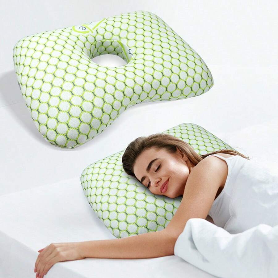 Side Sleeper Pillow With Ear Hole, Ear Pain Relief Pillow For Elderly, Patients, Beauty Salons, Adults, Ear Hole Design To Avoid Ear Pressure When Sleeping On Side