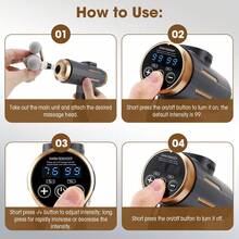 Hailicare Portable Massage Gun With 11 Massage Heads - Stylish Compact Design, Suitable For Full Body, Back, Neck, Legs And Waist Massage - Equipped With 1500mAh Rechargeable Lithium Battery, Comes With Massage Gun Accessories, Perfect Gift For Father's Day - Grey - View 10