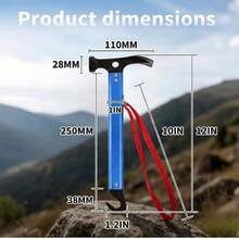 REDCAMP Ultralight 3-In-1 Metal Camping Mallet, Heavy Duty Tent Stake Hammer & Puller For Outdoor Hiking Backpacking, Blue, 4 PCS - Blue-4 PCS - 查看 3