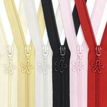 1 Set = 450cm Zipper + 10pcs Zipper Pulls, Matching Floral Zipper Pulls, #5 Nylon Zippers In Multiple Colors, Sewing Replacement Parts For Bags, Home Textiles, Clothing, Shoes, DIY Crafts, Etc. - 5#shh - View 6