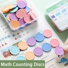 50pcs Colorful Counting Chips, Suitable For Elementary School Math Teaching Aids (Math Manipulatives) - Educational Learning Tools For Learning Addition, Subtraction, Categorization And Number Sense - A - View 1
