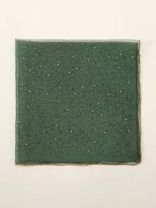 1 pieza Pañuelo bordado nuevo y popular para mujer, pañuelo de cabeza de unicolor con strass, bandana vintage retro chic accesorio para el cabello, como diadema, chal, decoración de bolso - 636-Verde oscuro - Ver 8