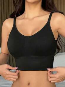 DAZY Women's Casual Sports Racerback Wireless Padded Bra, Supportive And Shockproof - Black - View 2