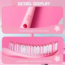 Miniso Barbie Collection Hair Brush Vertical Bone Comb Achieve High Crown Top Fluffy Hairstyle Painless Hairdressing Combing - Pink - View 3