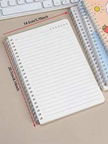 1 Set A5 Spiral Notebook, Cute Cartoon Cover, 60 Pages Lined Paper, Random Pattern, Back To School - A - View 2