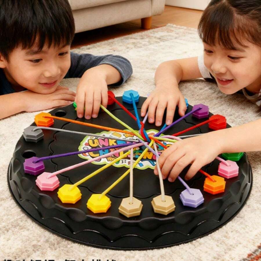 趣味解繩謎題玩具 | 2人對戰桌遊，親子早教互動玩具，培養兒童專注力，適合男孩女孩，高品質兒童禮物，2人互動解繩謎題遊戲，親子互動早教玩具，幫助培養兒童專注力，適合男孩女孩，絕佳兒童禮物