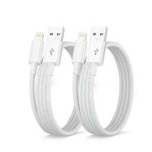 2条装 USB 转 Lightning 编织数据线，100 厘米/3.33 英尺灰色快充线，高效数据传输和快速充电，适用于 14 Pro Max/14 Pro/14 Plus/14/13/12/11/XS/XR/8/7/6 系列 - 灰色 - 查看 8