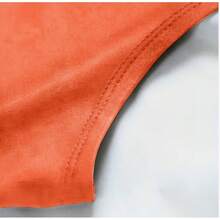 Retro Cartoon Telephone Print Round-Neck T-Shirt, A Summer Essential, New Spring-Summer Women's Round-Neck T-Shirt, Comfortable Top, Perfect For Summer Wear, Machine Washable, Summer Item, Vibrant Orange, Stylish And Unique, Versatile And Age-Reducing, Suitable For Both Home And Travel, At The Forefront Of , Making You The Center Of Attention, The First Choice For Dates And Shopping, Skin-Friendly And Breathable, Accentuating Your Figure. - 橘色 - 查看 6