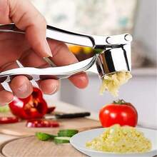 High Effective Garlic Press With Studs, Heavy Duty Garlic Mincer, Easy To Squeeze And Clean, Rust Proof & Dishwasher  , Ginger Crusher - Silver - View 4
