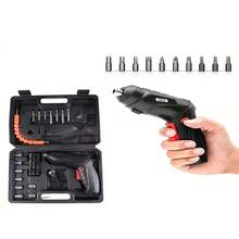 Kit Parafusadeira 46 Pçs À Bateria Carregador Usb (Dupla posição) Bivolt - D.K.L - Preto - Visão 1