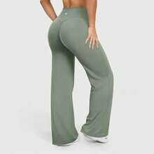 Perfect Girl 30'' Inseam Loose Casual Straight Leg Leggings for Women, [Fit for Height 5'25''-5'45'']; Workout Leggings Womens No Front Seam Straight Leggings High Waist Buttery Gym Yoga Pants, Yoga Pants Women High Waist Stretch Casual Soft Straight Leg Bottoms - Gris - Ver 7