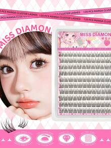 20/110 Cluster Lash Extensions, Glue-Free & Reusable, 10/11/12mm Mixed Cluster C 0.07 Natural Makeup Effect DIY Eyelash Extension, Cosplay Lashes, 10 Rows Glue-Free Wear Natural Long False Eyelash Cluster For Women - CC - View 5