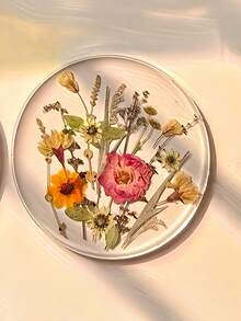 1pc 2D Acrylic Floral Pattern Coaster - Perfect For Personalized Wedding, Birthday Or Mother's Day Gift. Available In Pink, Yellow, White, Green And Brown - Floral Coasters - View 16