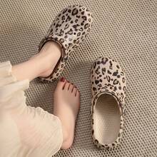 Women's Fashionable Leopard Print Breathable Slip-On Sandals, Comfortable & Versatile For Summer - Khaki - View 1