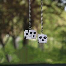 4 Styles Universal Car Rearview Mirror Dice Pendant Decoration - Retro Silver Metal Dice Charm, Durable Alloy Material, Rust-Resistant, Easy To Install Hanging Chain, Won't Affect Driving Vision, Fashionable Car Interior Decor, Suitable For Rearview Mirror And Car Decoration, Creative Lucky Dice Car Hanging Accessory - Metal Dice - View 11
