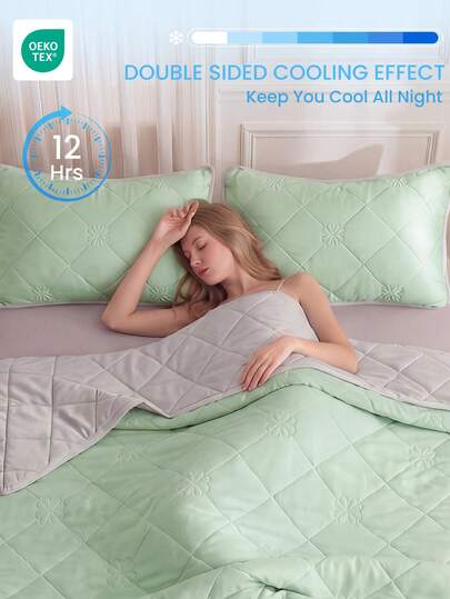 1pc Lightweight Quilted Cooling Blanket, Summer Cooling Mattress Pad, Breathable Bed Cover, Stays Cool All Night, Soft & Comfortable, Fits Various Bed Sizes, Essential For Home Bedroom And Dorm, Bedroom Decor (Pillow And Pillowcase Not Included)