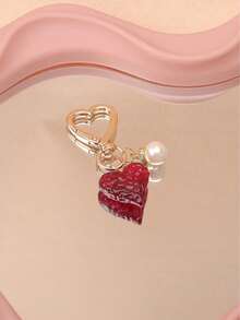 1pc Women's INS Style Summer Refreshing Transparent Heart-Shaped Keychain Accessory, Sweet Girl's Heart Sakura Pearl Pendant Keyring Bag Charm Festival Graduation Teacher Appreciation Gifts Birthday Gift Mother Gifts Mothers Day Gift Holiday Essentials Graduation Gifts Cute Key Ring Charms Accsesories Key Chain - Multicolor - View 8