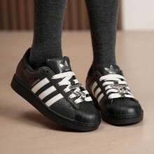 adidas originals Superstar 2 休閒日常基礎舒適百搭板鞋女款IH1628 - 黑色 - 查看 3