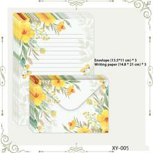 復古花卉文具套裝 (10件組) 5張精緻優雅復古花卉信紙與5張配套信封，100g厚不滲墨書寫套裝，線條植物圖案文具組，多用途適用於情書、邀請函書寫、感謝卡、婚禮新娘派對訂婚生日節日邀請函、筆友信件、日記書寫、教師節卡片、禮品卡和剪貼簿手工藝 - 信封信紙套裝 - 查看 22
